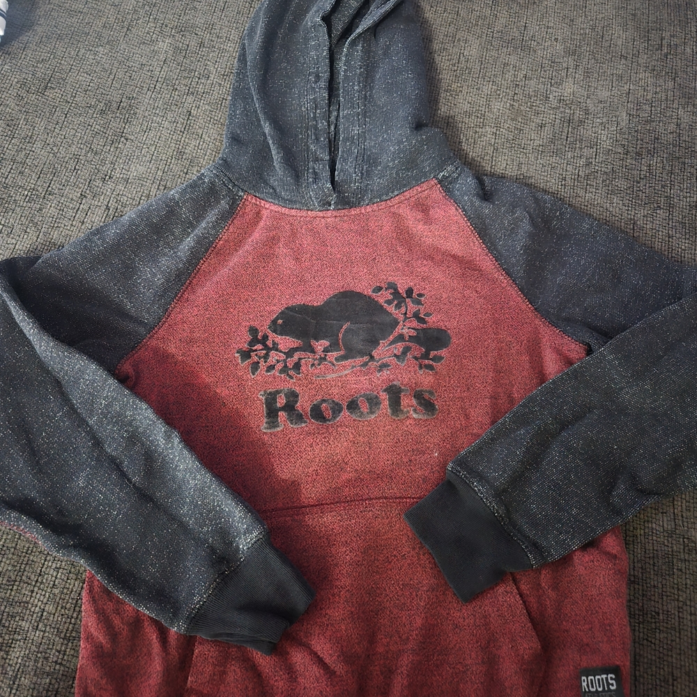 Roots Boys Red and Black Sweater